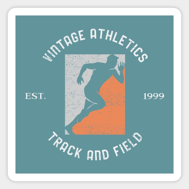 VINTAGE ATHLETICS, TRACK AND FIELD Magnet by RevUp